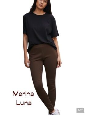 Marina Luna Brown Vegan Suede CowGirl Western Pants NWOT Size 10
